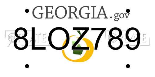 8LOZ789 Georgia License Plate
