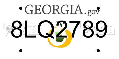 8LQ2789 Georgia License Plate