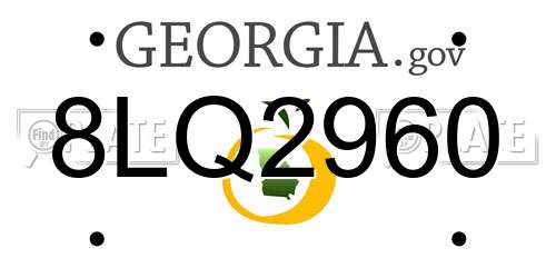 8LQ2960 Georgia License Plate