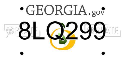 8LQ299 Georgia License Plate