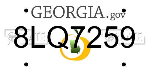 8LQ7259 Georgia License Plate