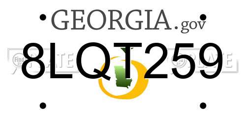 8LQT259 Georgia License Plate