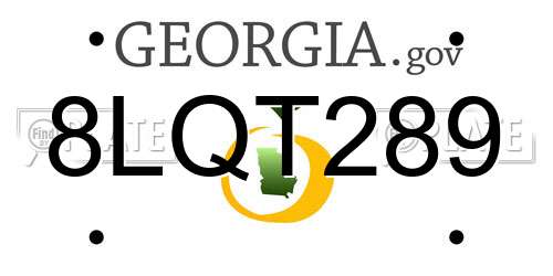 8LQT289 Georgia License Plate