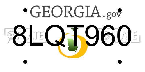 8LQT960 Georgia License Plate