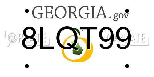 8LQT99 Georgia License Plate