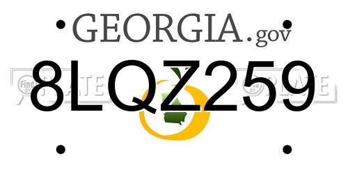 8LQZ259 Georgia License Plate