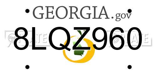 8LQZ960 Georgia License Plate