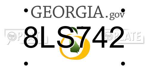 8LS742 Georgia License Plate