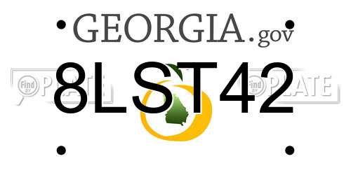 8LST42 Georgia License Plate