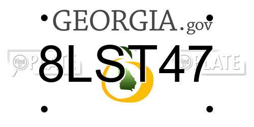 8LST47 Georgia License Plate