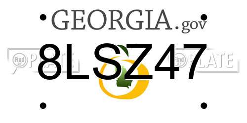 8LSZ47 Georgia License Plate