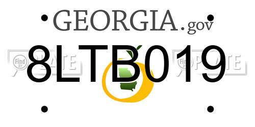 8LTB019 Georgia License Plate