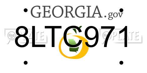 8LTC971 Georgia License Plate