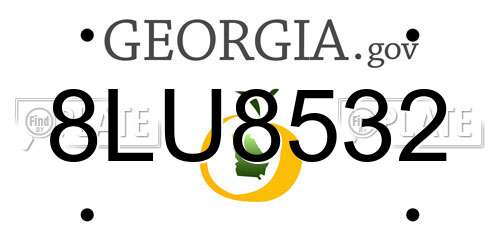 8LU8532 Georgia License Plate