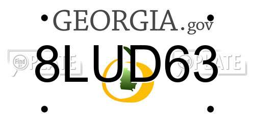 8LUD63 Georgia License Plate