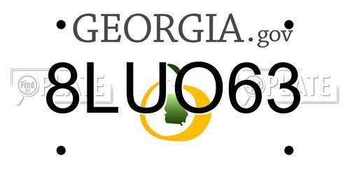 8LUO63 Georgia License Plate