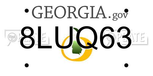 8LUQ63 Georgia License Plate