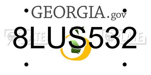 8LUS532 Georgia License Plate
