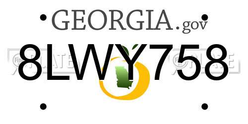 8LWY758 Georgia License Plate