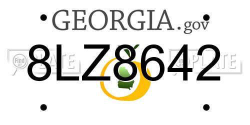 8LZ8642 Georgia License Plate