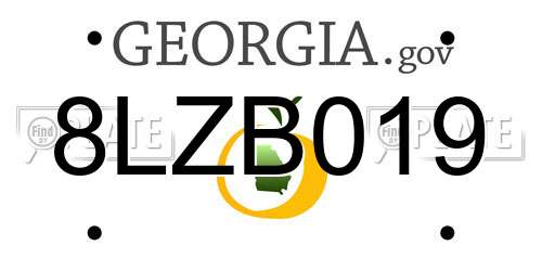 8LZB019 Georgia License Plate
