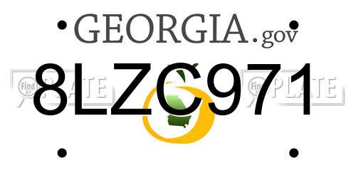 8LZC971 Georgia License Plate