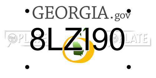 8LZI90 Georgia License Plate