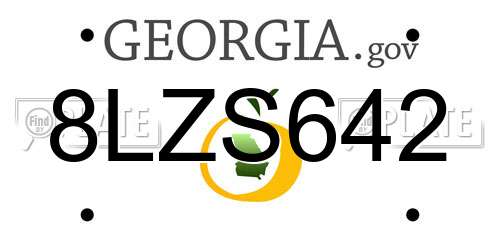 8LZS642 Georgia License Plate