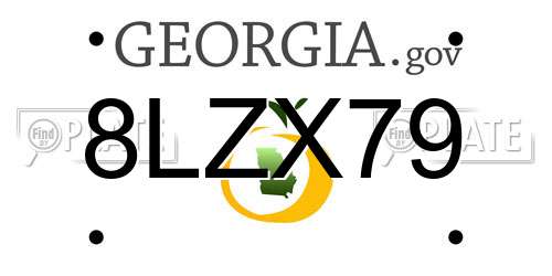 8LZX79 Georgia License Plate