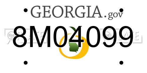 8M04099 Georgia License Plate