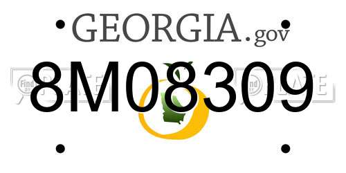 8M08309 Georgia License Plate