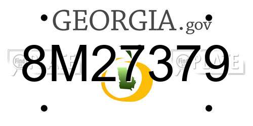 8M27379 Georgia License Plate