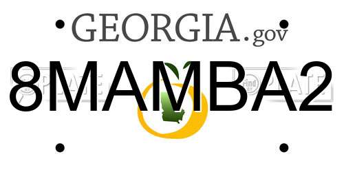 8MAMBA2 Georgia License Plate