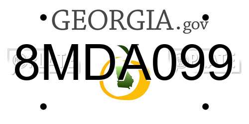 8MDA099 Georgia License Plate