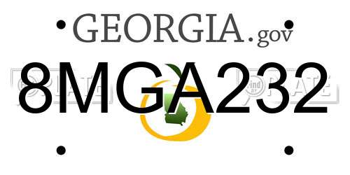 8MGA232 Georgia License Plate