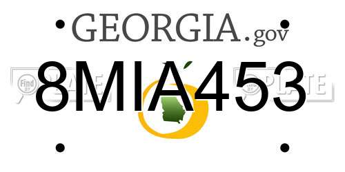8MIA453 Georgia License Plate