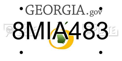 8MIA483 Georgia License Plate