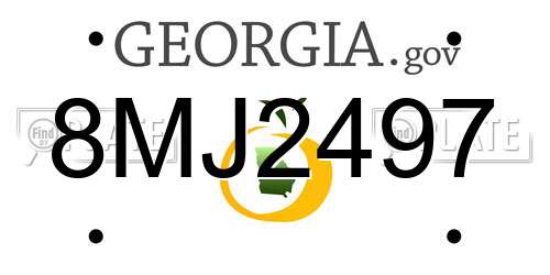8MJ2497 Georgia License Plate