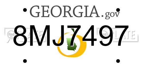 8MJ7497 Georgia License Plate