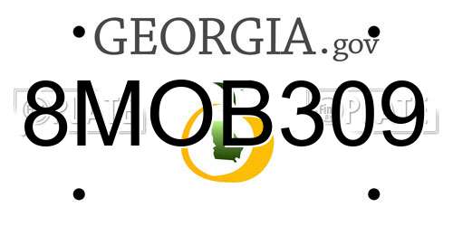 8MOB309 Georgia License Plate