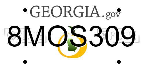 8MOS309 Georgia License Plate