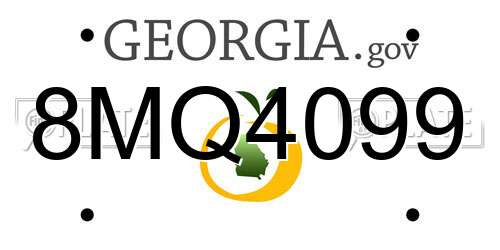 8MQ4099 Georgia License Plate