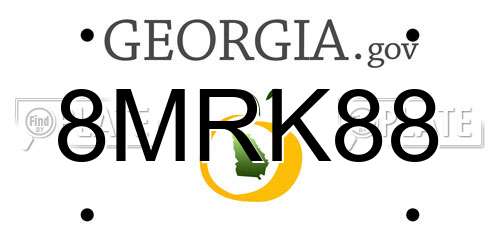 8MRK88 Georgia License Plate