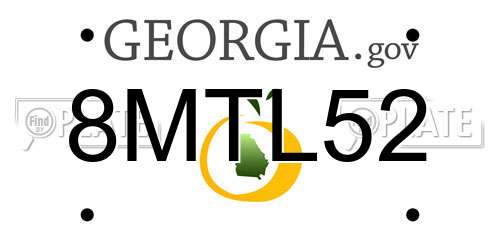 8MTL52 Georgia License Plate