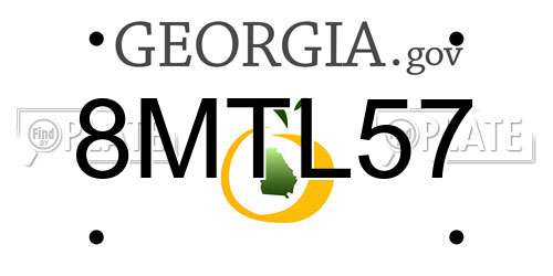 8MTL57 Georgia License Plate