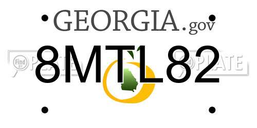 8MTL82 Georgia License Plate