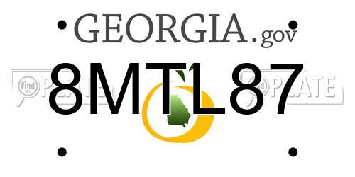8MTL87 Georgia License Plate