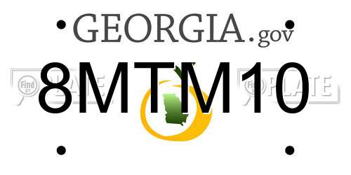 8MTM10 Georgia License Plate