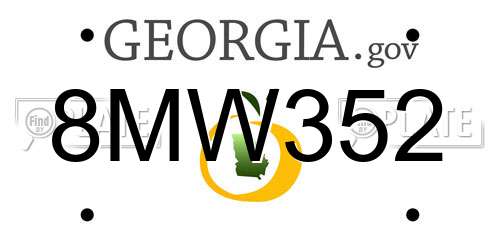 8MW352 Georgia License Plate