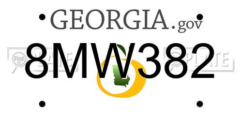 8MW382 Georgia License Plate